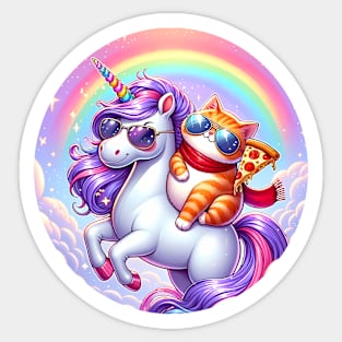 Cute Pizza Unicorn Lover, Love Eating Pizza Sticker